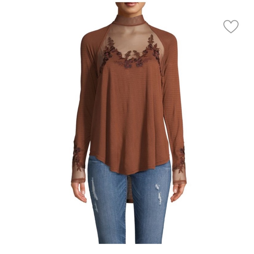 Free People Saheli Top Brown-Maroon, XS